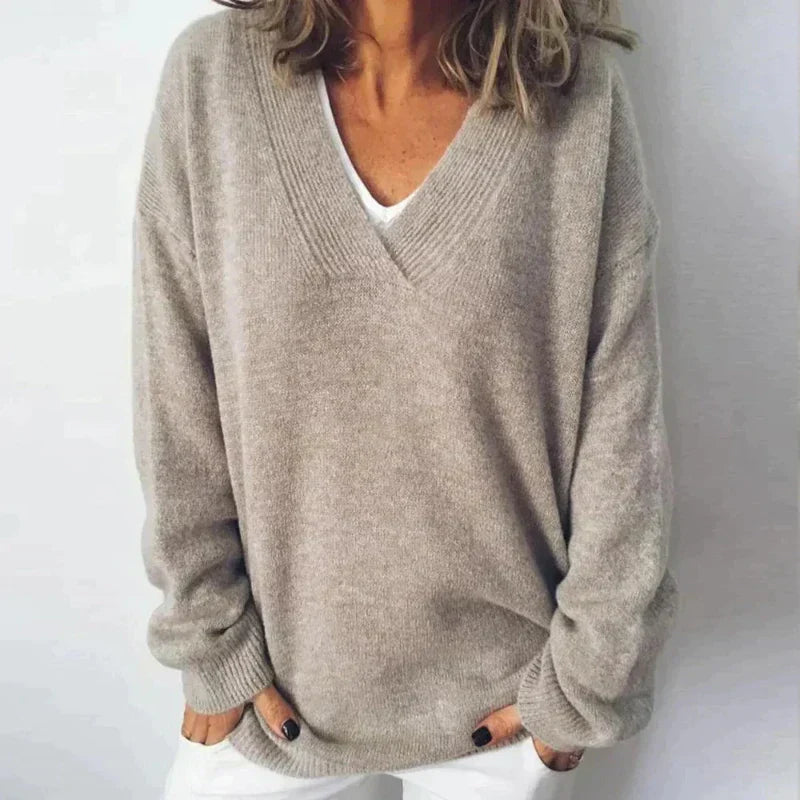 Fleur® | Luxe Loose Fit V-Hals Kasjmier Trui