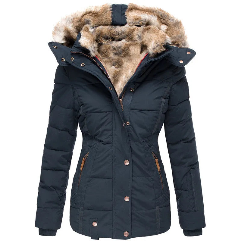 Anne | Warme winterjas met bontvoering.