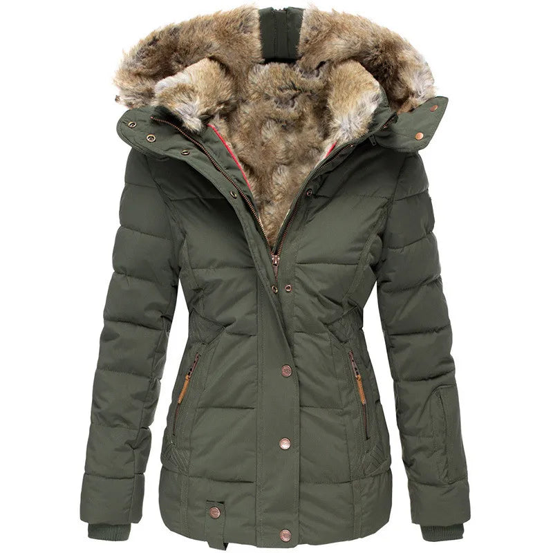 Anne | Warme winterjas met bontvoering.