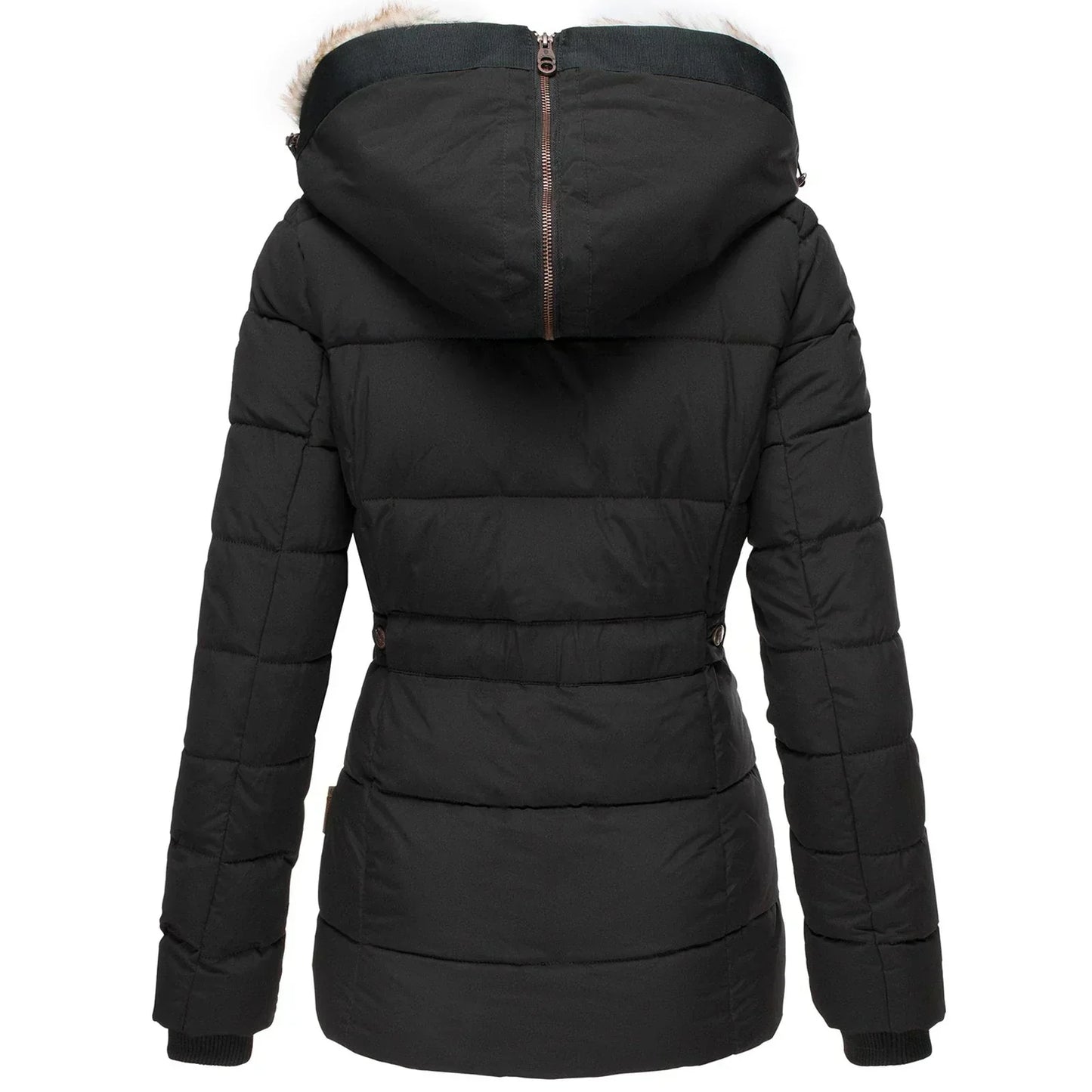 Anne | Warme winterjas met bontvoering.