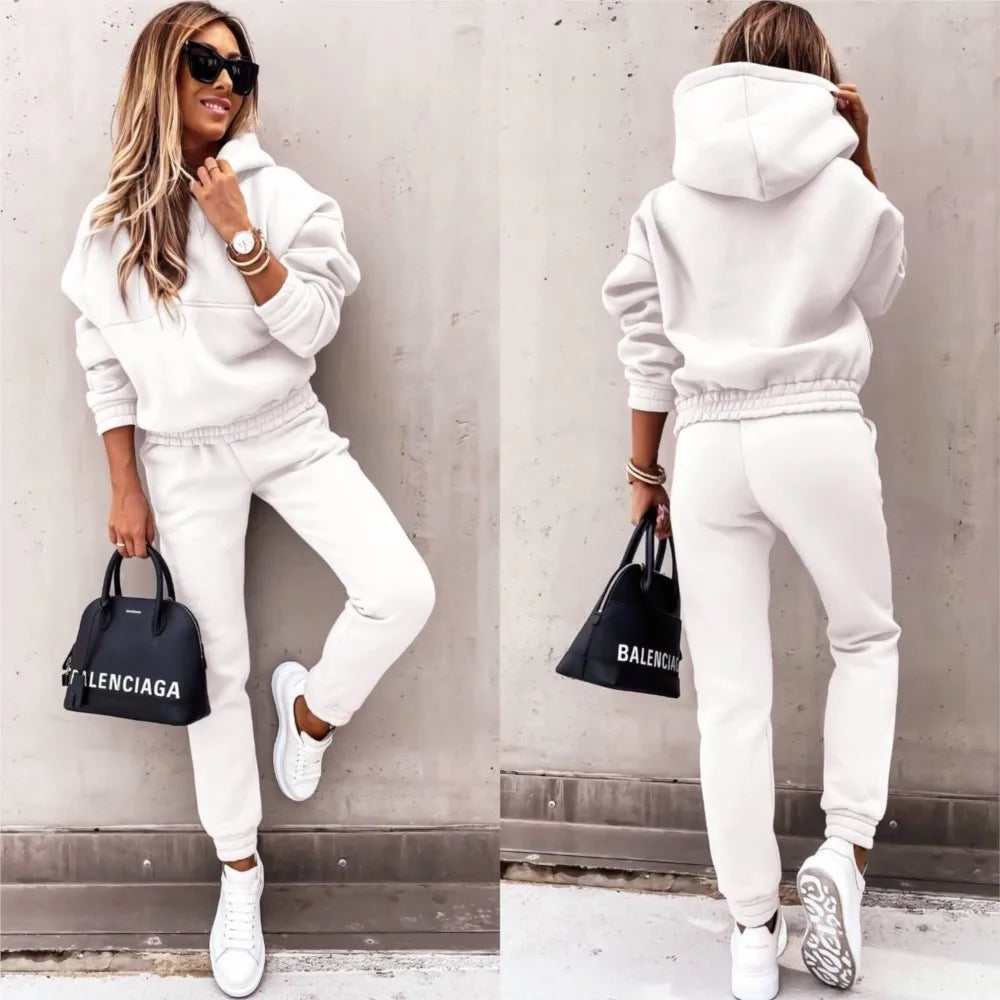 Nieuwe Effen Kleuren | Sport Hoodie 2 Delige Set