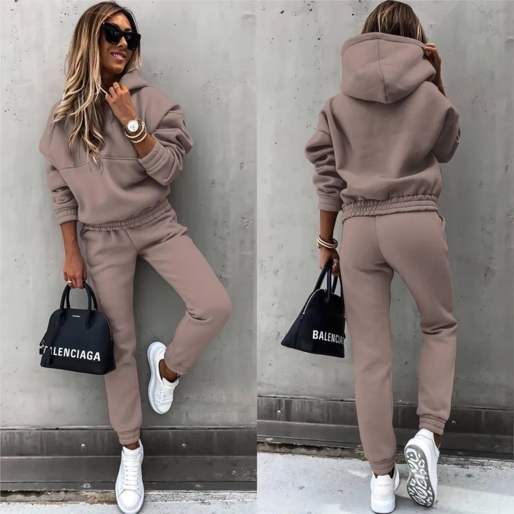 Nieuwe Effen Kleuren | Sport Hoodie 2 Delige Set