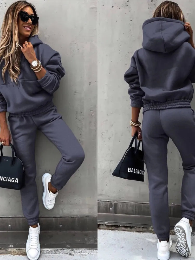 Nieuwe Effen Kleuren | Sport Hoodie 2 Delige Set