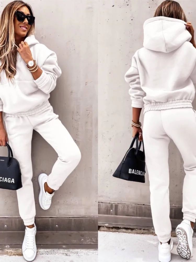 Nieuwe Effen Kleuren | Sport Hoodie 2 Delige Set