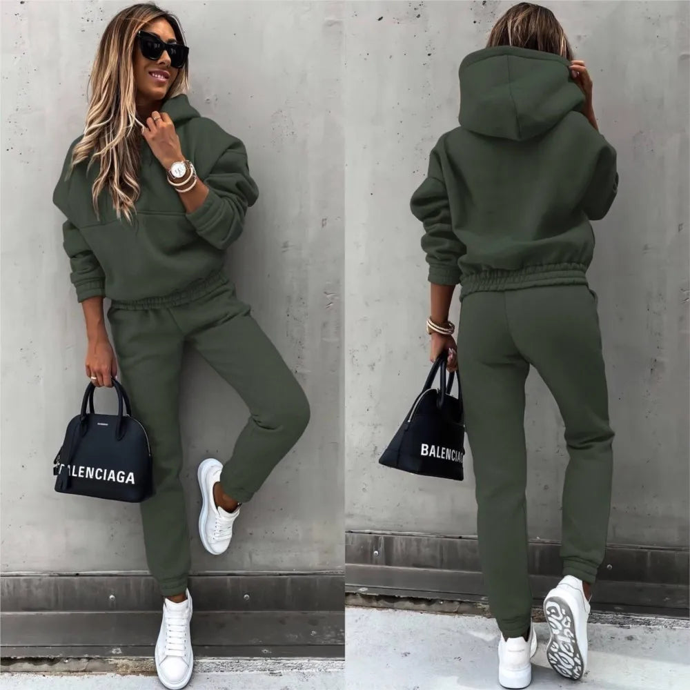 Nieuwe Effen Kleuren | Sport Hoodie 2 Delige Set