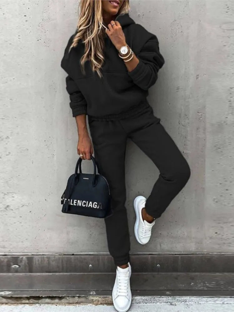 Nieuwe Effen Kleuren | Sport Hoodie 2 Delige Set