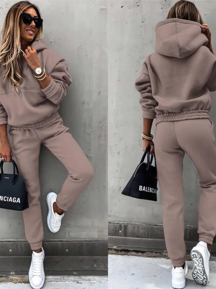 Nieuwe Effen Kleuren | Sport Hoodie 2 Delige Set