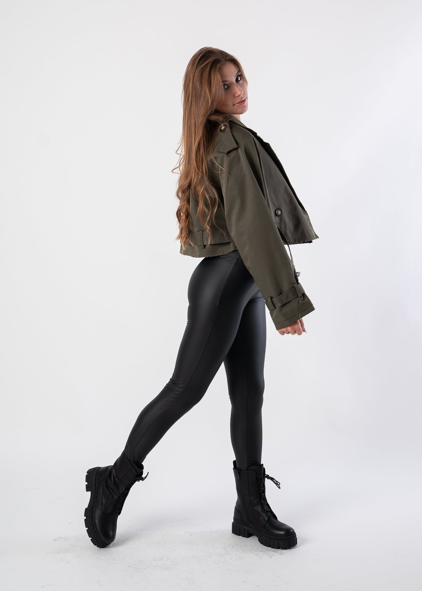 Basic Lederlook Leggings - Zwart