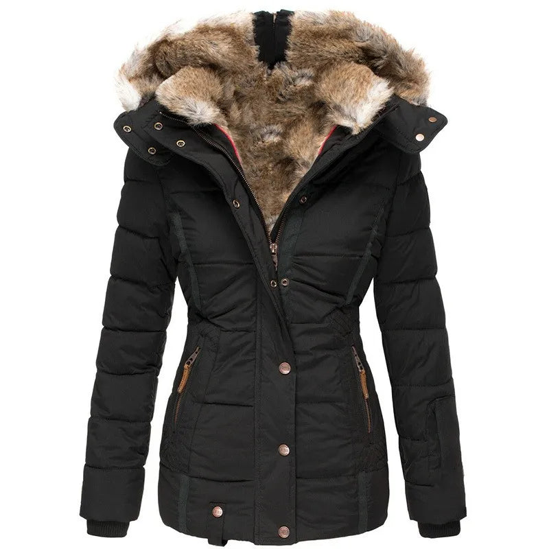 Anne | Warme winterjas met bontvoering.
