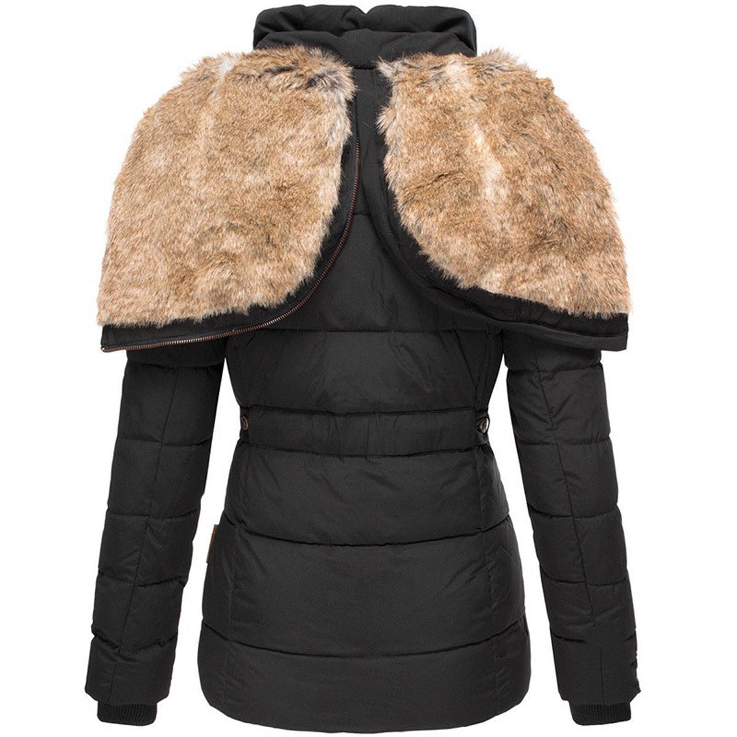 Anne | Warme winterjas met bontvoering.